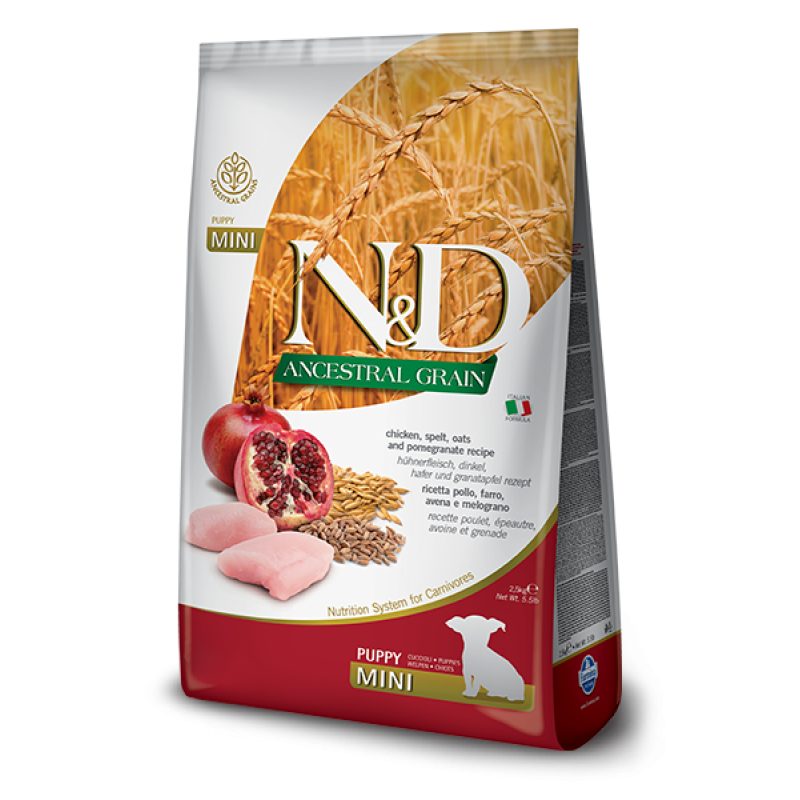 N&D ANCESTRAL GRAIN KUZU, KILÇIKSIZ BUĞDAY, YULAF & YABAN MERSİNİ PUPPY MINI 7kg